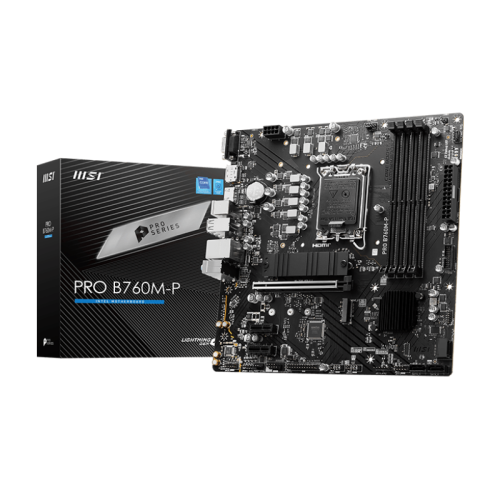 Материнская плата MB MSI INTEL B760 s1700, 4xDDR5(256GB), D-SUB/HDMI 2.1/DP, 1xPCIe 4.0x16, 2xPCIe 4.0, 1xLAN, 4xSATA 6Gb/s, 2xM.2, 1xUSB-C, 1xUSB 3.2, 4xUSB 2.0, 2xPS/2, mATX