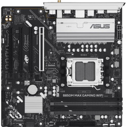 Материнская плата Asus B850M MAX GAMING WIFI SocketAM5 AMD B850 4xDDR5 mATX AC`97 8ch(7.1) GbLAN RAID+HDMI+DP
