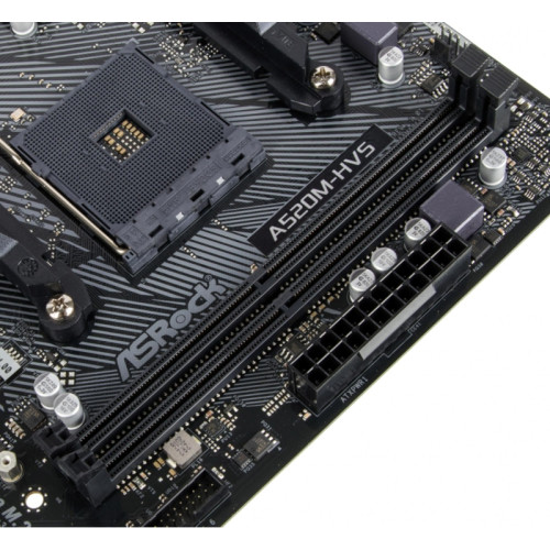Материнская плата Asrock A520M-HVS Soc-AM4 AMD A520 2xDDR4 mATX AC`97 8ch(7.1) GbLAN RAID+VGA+HDMI [A520M-HVS]