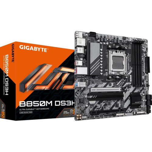 Материнская плата Gigabyte B850M DS3H SocketAM5 AMD B850 4xDDR5 mATX AC`97 8ch(7.1) 2.5Gg RAID+HDMI+DP [B850M DS3H]