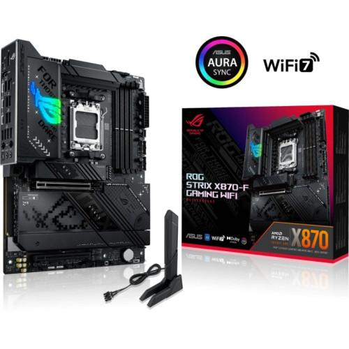 Материнская плата ASUS ROG STRIX X870-F GAMING WIFI SocketAM5 AMD X870 4xDDR5 ATX AC`97 8ch(7.1) 2.5Gg RAID+HDMI+DP [ROG STRIX X870-F GAMING WIFI]