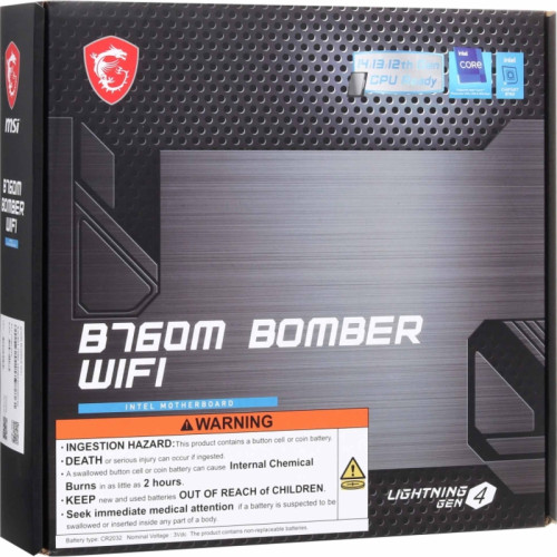 Материнская плата MSI B760M BOMBER WIFI Soc-1700 Intel B760 2xDDR5 mATX AC`97 8ch(7.1) 2.5Gg+VGA+HDMI+DP Материнская плата MSI B760M BOMBER WIFI Soc-1700 Intel B760 2xDDR5 mATX AC`97 8ch(7.1) 2.5Gg+VGA+HDMI+DP