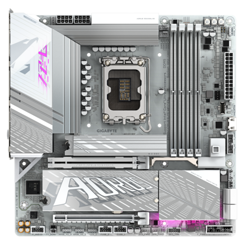 Материнская плата Z890M AORUS ELITE WIFI7 ICE, Socket 1851, Intel®Z890, 4xDDR5-6400, DP, 2xPCI-Ex16, 4xSATA3(RAID 0/1/5/10), 3xM.2, 8Ch Audio, 1x2.5GbLan, WiFi, (4+4)xUSB2.0, (5+2)xUSB3.2, (1+1)xUSB Type-C™, mATX, RTL