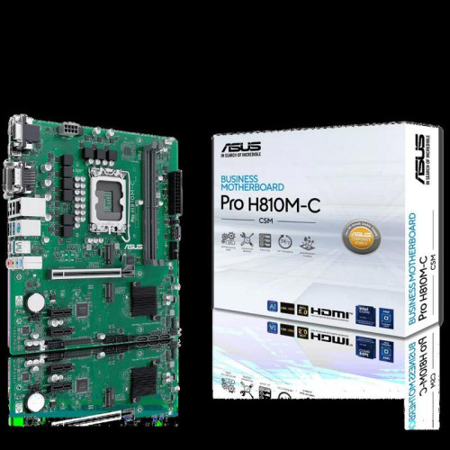 Материнская плата ASUS PRO H810M-C-CSM LGA1851 mATX 2xDDR5 PCIEx16 2xPCIEx1 2xM.2 USB-C DP HDMI DVI VGA GLAN
