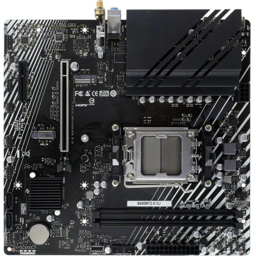 Материнская плата Biostar B850MT2-E DJ SocketAM5 AMD B850 2xDDR5 mATX AC`97 8ch(7.1) 2.5Gg RAID+HDMI+DP