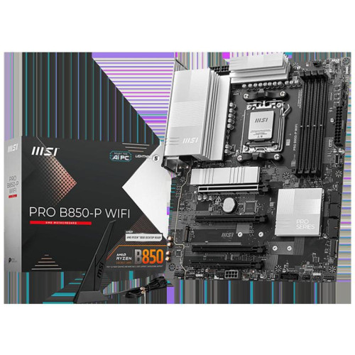 Материнская плата MSI PRO B850-P WIFI  SocketAM5 AMD B850 4xDDR5 ATX AC`97 8ch(7.1) 5Gigabit RAID+HDMI