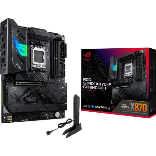 Материнская плата ASUS ROG STRIX X870-F GAMING WIFI SocketAM5 AMD X870 4xDDR5 ATX AC`97 8ch(7.1) 2.5Gg RAID+HDMI+DP [ROG STRIX X870-F GAMING WIFI]