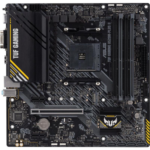 Материнская плата ASUS TUF GAMING A520M-PLUS II Soc-AM4 AMD A520 4xDDR4 mATX AC`97 8ch(7.1) GbLAN RAID+VGA+HDMI+DP [TUF GAMING A520M-PLUS II]