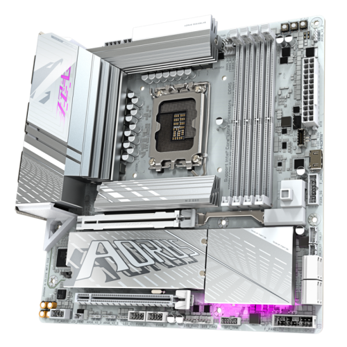 Материнская плата Z890M AORUS ELITE WIFI7 ICE, Socket 1851, Intel®Z890, 4xDDR5-6400, DP, 2xPCI-Ex16, 4xSATA3(RAID 0/1/5/10), 3xM.2, 8Ch Audio, 1x2.5GbLan, WiFi, (4+4)xUSB2.0, (5+2)xUSB3.2, (1+1)xUSB Type-C™, mATX, RTL