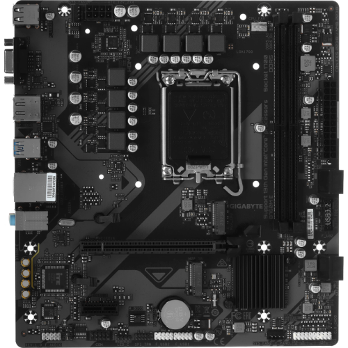 Материнская плата Gigabyte B760M E Soc-1700 Intel B760 2xDDR5 mATX AC`97 8ch(7.1) GbLAN RAID+VGA+HDMI+DP