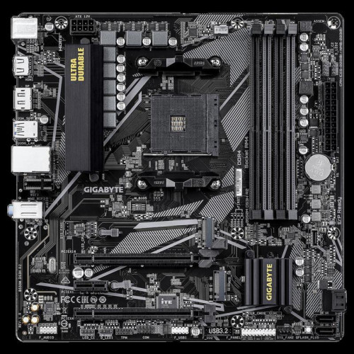 Материнская плата Gigabyte B550M DS3H R2 Soc-AM4 AMD B550 4xDDR4 mATX AC`97 8ch(7.1) GbLAN RAID+HDMI+DP
