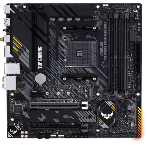 Материнская плата ASUS TUF GAMING B550M-PLUS WIFI II Soc-AM4 AMD B550 4xDDR4 mATX AC`97 8ch(7.1) 2.5Gg RAID+HDMI+DP [TUF GAMING B550M-PLUS WIFI II]