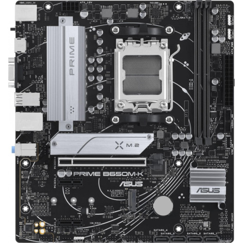 Материнская плата ASUS PRIME B650M-K SocketAM5 AMD B650 2xDDR5 mATX AC`97 8ch(7.1) 2.5Gg RAID+VGA+HDMI [PRIME B650M-K]