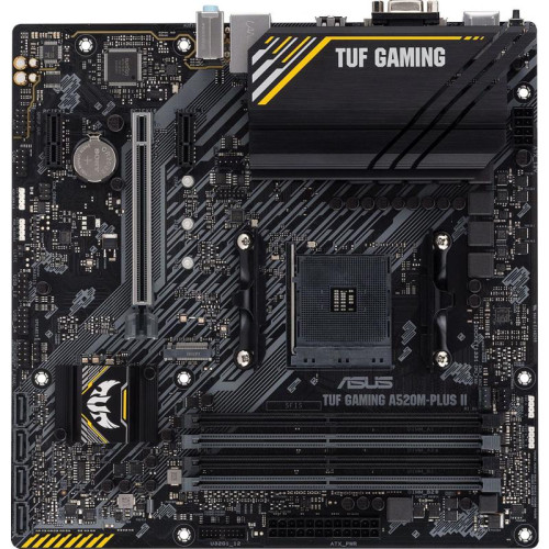 Материнская плата ASUS TUF GAMING A520M-PLUS II Soc-AM4 AMD A520 4xDDR4 mATX AC`97 8ch(7.1) GbLAN RAID+VGA+HDMI+DP [TUF GAMING A520M-PLUS II]