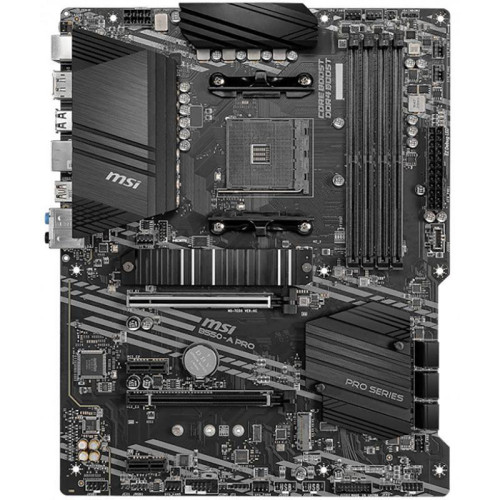 Материнская плата MSI Bad Pack B550-A PRO B550, AM4, 4*DDR4, 2*PCIEx16, 2*PCIEx1, 2*M.2, 2*TypeC, 1*USB3.2Gen2, 4*USB3.2Gen1, 8*USB2.0, 6*SATA3.0, 1G, DP, HDMI, ATX, RTL