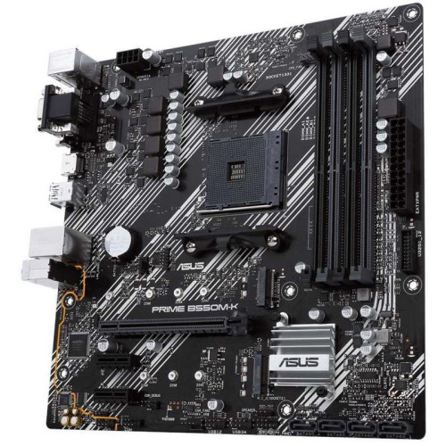 Материнская плата ASUS PRIME B550M-K Soc-AM4 AMD B550 4xDDR4 mATX AC`97 8ch(7.1) GbLAN RAID+VGA+DVI+HDMI [PRIME B550M-K]