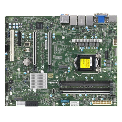 Материнская плата SuperMicro  MBD-X12SCA-F-B W-1200 CPU, 4 DIMM slots, Intel W480 controller for 4 SATA3 (6 Gbps) ports, RAID 0,1,5,10, 1 PCI-E 3.0 x4, 2 PCI-E 3.0 x16 slots, bulk (414437)