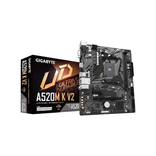 Материнская плата MB GIGABYTE AMD A520 sAM4, 2xDDR4(64GB), D-SUB/HDMI 2.1, 1xPCIe 3.0x16, 1xPCIe 3.0, 1xLAN, 4xSATA 6Gb/s, 1xM.2, 4xUSB 3.2, 2xUSB 2.0, 1xPS/2, mATX