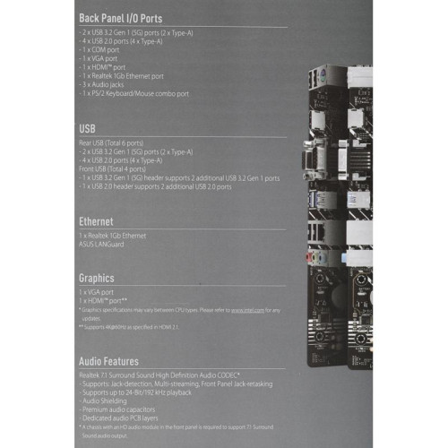 Материнская плата ASUS PRIME H610M-D Soc-1700 Intel H610 2xDDR5 mATX AC`97 8ch(7.1) GbLAN+VGA+HDMI [PRIME H610M-D]