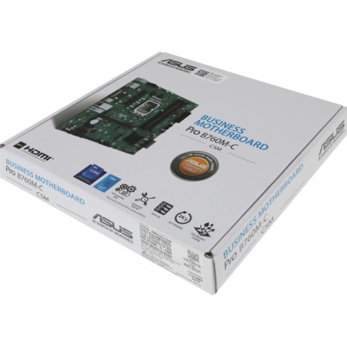 Материнская плата ASUS PRO B760M-C-CSM Soc-1700 Intel B760 4xDDR5 mATX AC`97 8ch(7.1) GbLAN RAID+VGA+HDMI+DP [PRO B760M-C-CSM]
