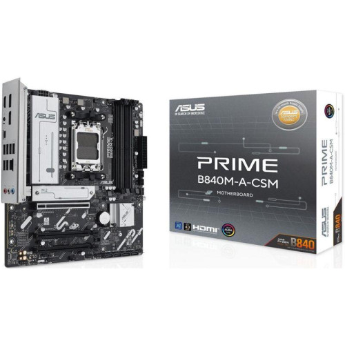 Материнская плата ASUS PRIME B840M-A-CSM AM5 mATX 4xDDR5 3xPCIEx16 3xM.2 USB-C 2xDP HDMI 2.5GLAN