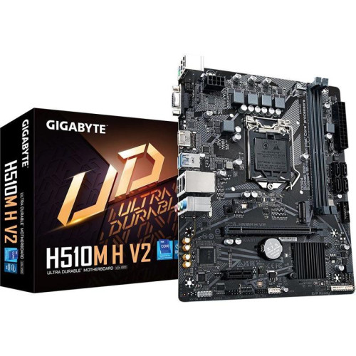 Материнская плата Gigabyte H510M H V2 2.0 Soc-1200 Intel Q470 2xDDR4 mATX AC`97 8ch(7.1) GbLAN+VGA+HDMI