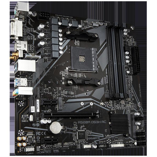 Материнская плата Gigabyte A520M DS3H AC Soc-AM4 AMD A520 4xDDR4 mATX AC`97 8ch(7.1) GbLAN RAID+HDMI+DP