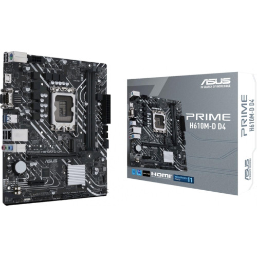 Материнская плата ASUS PRIME H610M-D D4 Soc-1700 Intel H610 2xDDR4 mATX AC`97 8ch(7.1) GbLAN+VGA+HDMI [PRIME H610M-D D4]