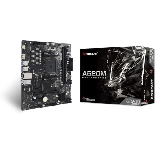 Материнская плата Biostar A520MT Soc-AM4 AMD A520 2xDDR4 mATX AC`97 8ch(7.1) GbLAN RAID+HDMI+DP [A520MT]