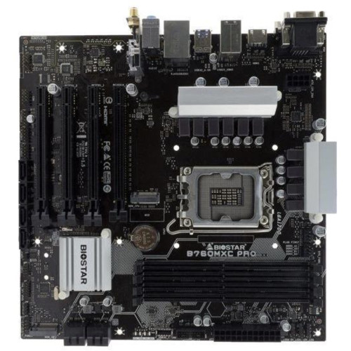 Материнская плата Biostar B760MXC Pro Soc-1700 Intel B760 4xDDR5 mATX AC`97 8ch(7.1) 2.5Gg RAID+VGA+DVI+HDMI [B760MXC PRO]