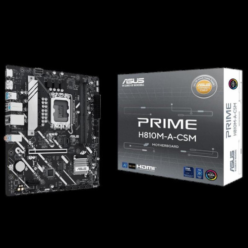 Материнская плата ASUS PRIME H810M-A-CSM LGA1851 mATX 2xDDR5 PCIEx16 PCIEx1 2xM.2 DP HDMI GLAN
