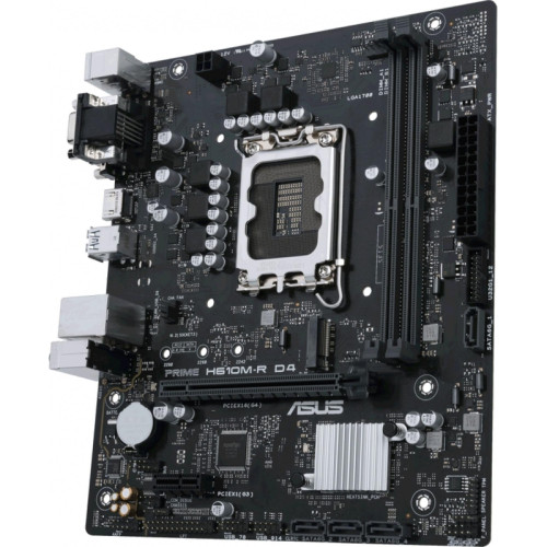 Материнская плата ASUS PRIME H610M-R D4-SI Soc-1700 Intel H610 2xDDR4 mATX AC`97 8ch(7.1) GbLAN+VGA+DVI+HDMI White Box [PRIME H610M-R D4-SI]