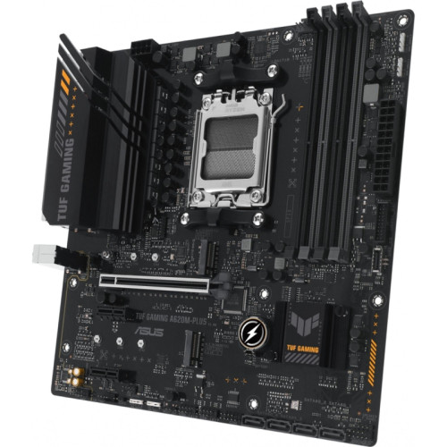 Материнская плата ASUS TUF GAMING A620M-PLUS SocketAM5 AMD A620 4xDDR5 mATX AC`97 8ch(7.1) 2.5Gg RAID+HDMI+DP [TUF GAMING A620M-PLUS]