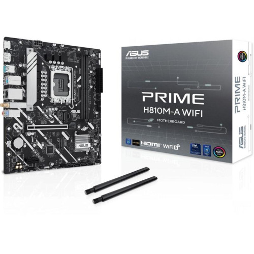 Материнская плата Asus PRIME H810M-A WIFI Soc-1851 Intel H810 2xDDR5 mATX AC`97 8ch(7.1) GbLAN RAID+HDMI+DP