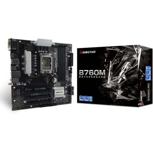 Материнская плата Biostar B760MXC Pro Soc-1700 Intel B760 4xDDR5 mATX AC`97 8ch(7.1) 2.5Gg RAID+VGA+DVI+HDMI [B760MXC PRO]