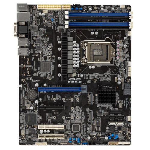 Материнская плата/ P12R-E ATX, LGA 1200, 4x DDR4 DIMM (to 128GB ECC UDIMM), 6x USB 3.0 (4 rear), 8x SATA (4 in MiniSAS HD), 1x PCIE x16/x8, 1x PCIE x8, 2x PCIE x8 (link x4), 2xM.2 22110, LAN 2x 1Gb, Video AST2600, IPMI Option
