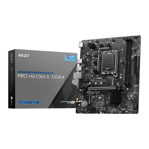 Материнская плата MSI PRO H610M-S DDR4 Soc-1700 Intel H610 2xDDR4 mATX AC`97 8ch(7.1) GbLAN+HDMI