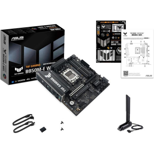 Материнская плата Asus TUF GAMING B850M-E WIFI SocketAM5 AMD B850 4xDDR5 mATX AC`97 8ch(7.1) 2.5Gg RAID+HDMI+DP