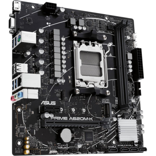 Материнская плата ASUS PRIME A620M-K SocketAM5 AMD A620 2xDDR5 mATX AC`97 8ch(7.1) GbLAN RAID+VGA+HDMI [PRIME A620M-K]