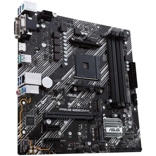 Материнская плата ASUS PRIME B550M-K Soc-AM4 AMD B550 4xDDR4 mATX AC`97 8ch(7.1) GbLAN RAID+VGA+DVI+HDMI [PRIME B550M-K]