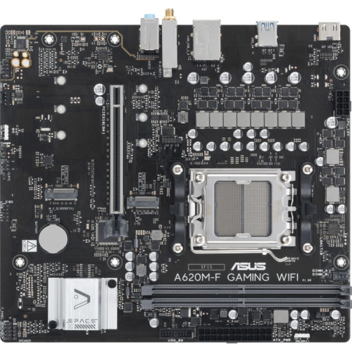 Материнская плата Asus A620M-F GAMING WIFI SocketAM5 AMD A620 2xDDR5 mATX AC`97 8ch(7.1) 2.5Gg RAID+HDMI