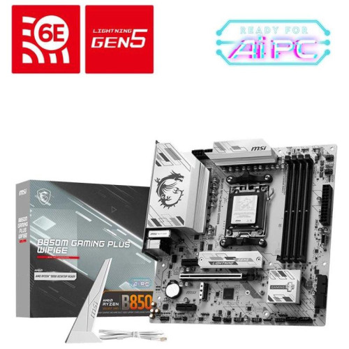 Материнская плата MSI B850M GAMING PLUS WIFI6E SocketAM5 AMD B850 4xDDR5 mATX AC`97 8ch(7.1) 2.5Gg RAID+HDMI+DP