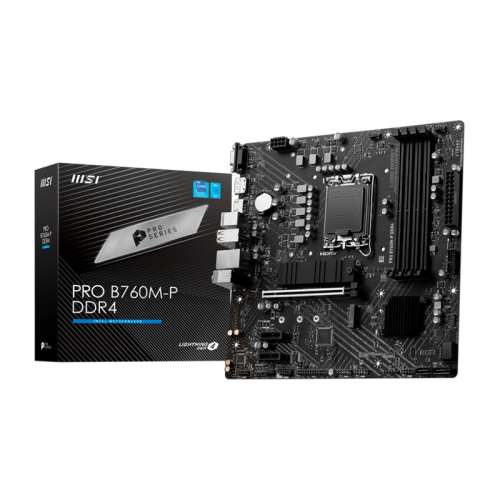 Материнская плата MB MSI INTEL B760 s1700, 4xDDR4(128GB), D-SUB/HDMI 1.4/DP, 1xPCIe 4.0x16, 2xPCIe 4.0, 1xLAN, 4xSATA 6Gb/s, 2xM.2, 1xUSB-C, 1xUSB 3.2, 4xUSB 2.0, 2xPS/2, mATX