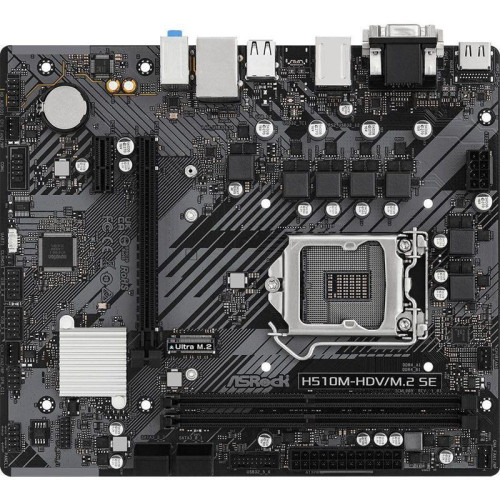 Материнская плата Asrock H510M-HDV/M.2 SE Soc-1200 Intel H470 2xDDR4 mATX AC`97 8ch(7.1) GbLAN+VGA+DVI+HDMI [H510M-HDV/M.2 SE]