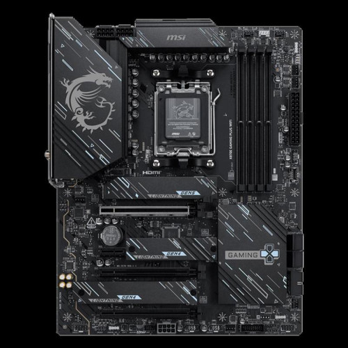 Материнская плата MSI X870E GAMING PLUS WIFI X870E, AM5, 4*DDR5, 3*PCIEx16, 1*PCIEx1, 3*M.2, 2*TypeC, 2*USB3.2Gen2, 6*USB3.2Gen1, 10*USB2.0, 4*SATA3.0, 5G, 1*Type-C(DP), HDMI, ATX, RTL