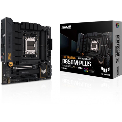 Материнская плата ASUS TUF GAMING B650M-PLUS SocketAM5 AMD B650 4xDDR5 mATX AC`97 8ch(7.1) 2.5Gg RAID+HDMI+DP [TUF GAMING B650M-PLUS]