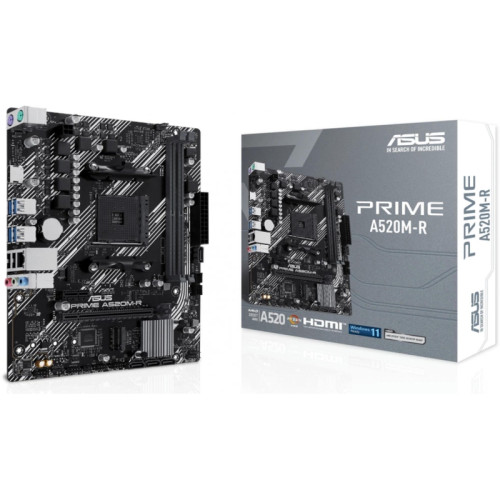 Материнская плата ASUS PRIME A520M-R Soc-AM4 AMD A520 2xDDR4 mATX AC`97 8ch(7.1) GbLAN RAID+HDMI [PRIME A520M-R]