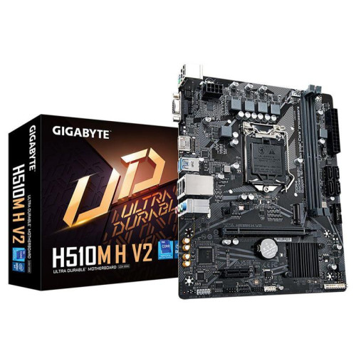 Материнская плата Gigabyte H510M H V2 2.0 Soc-1200 Intel Q470 2xDDR4 mATX AC`97 8ch(7.1) GbLAN+VGA+HDMI