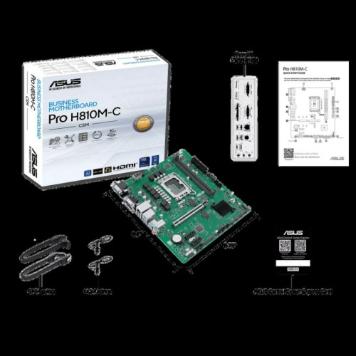 Материнская плата ASUS PRO H810M-C-CSM LGA1851 mATX 2xDDR5 PCIEx16 2xPCIEx1 2xM.2 USB-C DP HDMI DVI VGA GLAN Материнская плата ASUS PRO H810M-C-CSM LGA1851 mATX 2xDDR5 PCIEx16 2xPCIEx1 2xM.2 USB-C DP HDMI DVI VGA GLAN