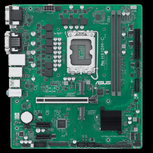 Материнская плата ASUS PRO H810M-C-CSM LGA1851 mATX 2xDDR5 PCIEx16 2xPCIEx1 2xM.2 USB-C DP HDMI DVI VGA GLAN